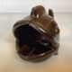 Brown ceramic fish ashtray