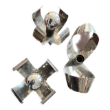 Set of 3 stainless steel wall lights 1970