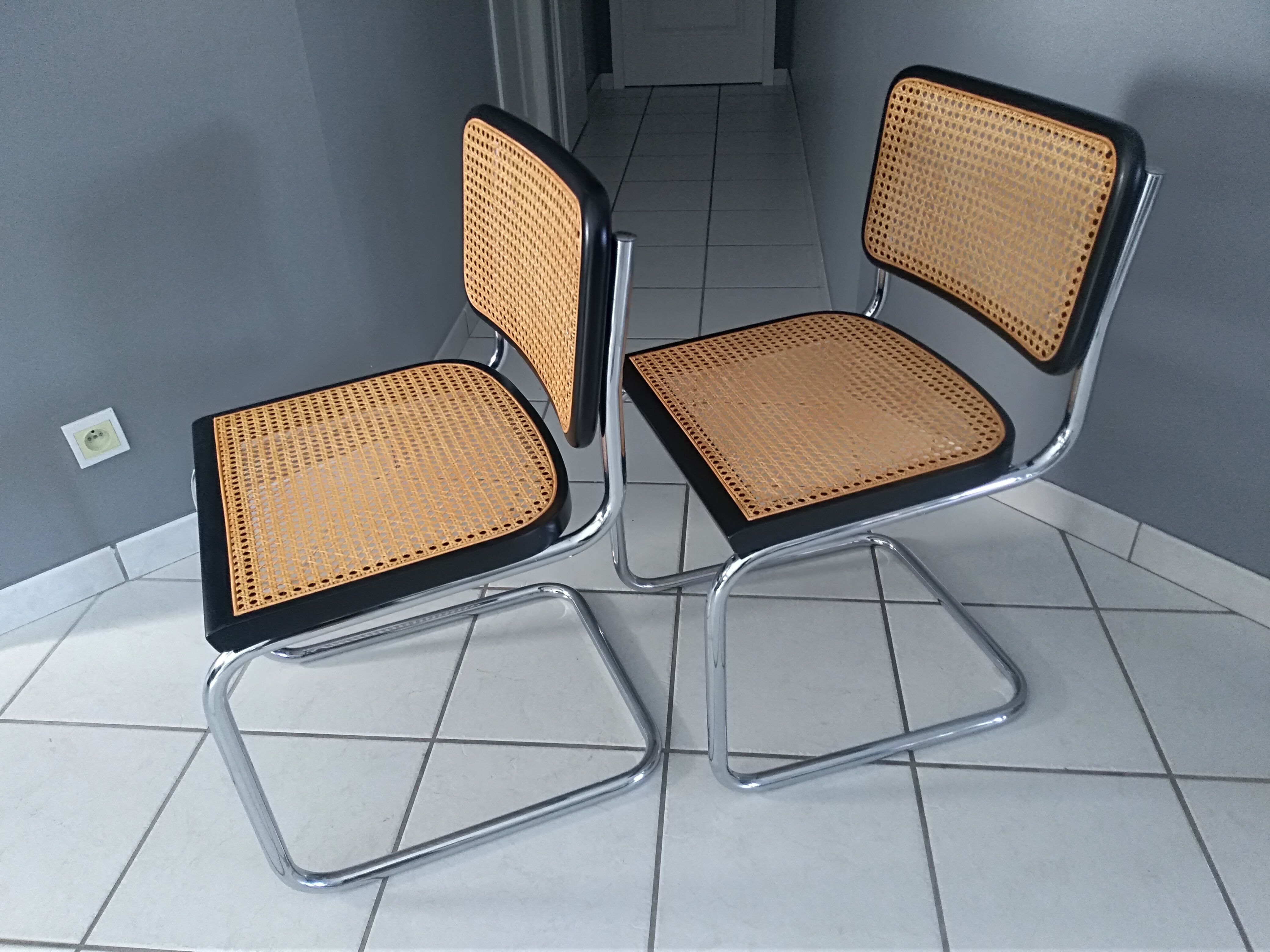 Suite of 4 chairs Cesca B32 by Marcel Breuer vintage year 1992