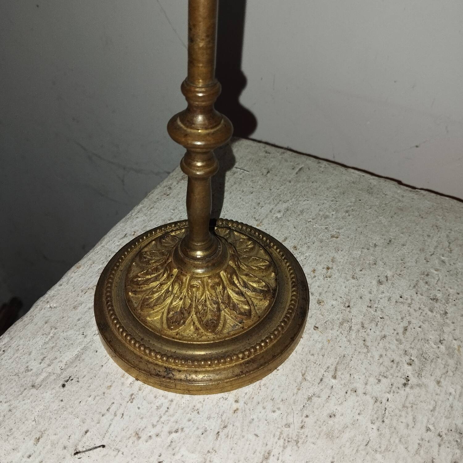 Pair of adjustable gilt bronze candlesticks