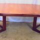 Round dining table with 2 70s extensions