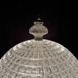 Pair of large 38 cm molded glass lamps, 1960