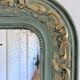 Large antique French Louis Philippe mirror – green and gold, late 19th century