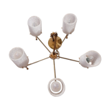 Chandelier perspex granite 1960 suspension doree