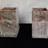 Pair of marble and onyx book clamts
