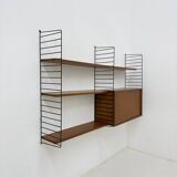 Mid-Century Nisse Strinning string design teak wall unit , 1960s