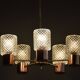 Mid-Century Chandelier in Chrome, Steel, Copper and Glass, Czech, 1960s
