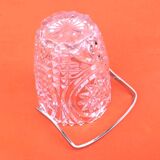 1970s Ice bucket, cut crystal with geometric design