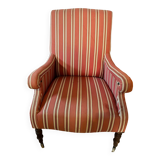 Striped fabric armchair, early 20th century