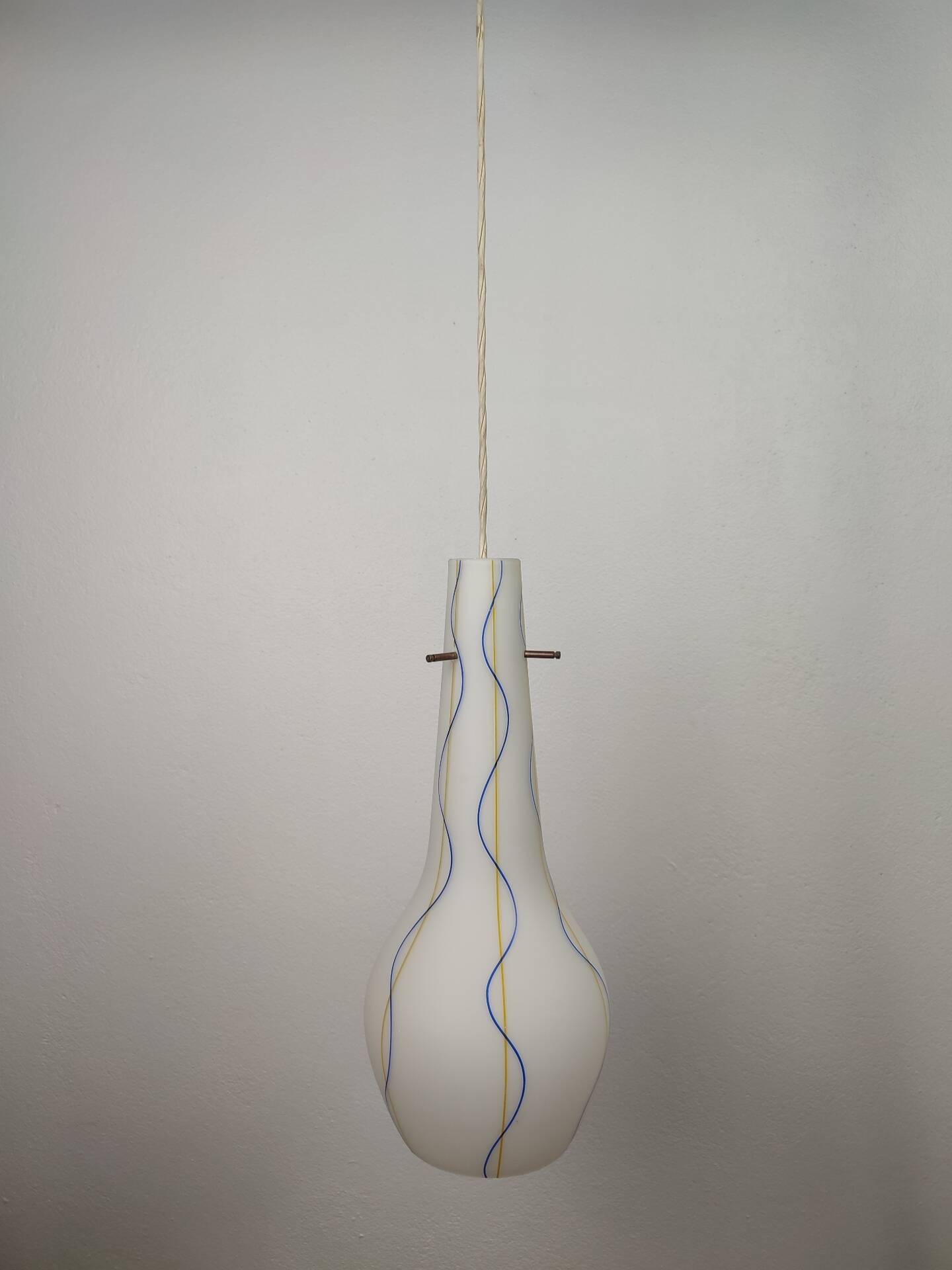 Vintage Italian Satin Murano Glass Pendant - 1960s/70s (38)