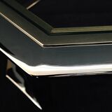 Table basse vintage metal chrome et doré