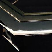 Vintage metal chrome and gold coffee table