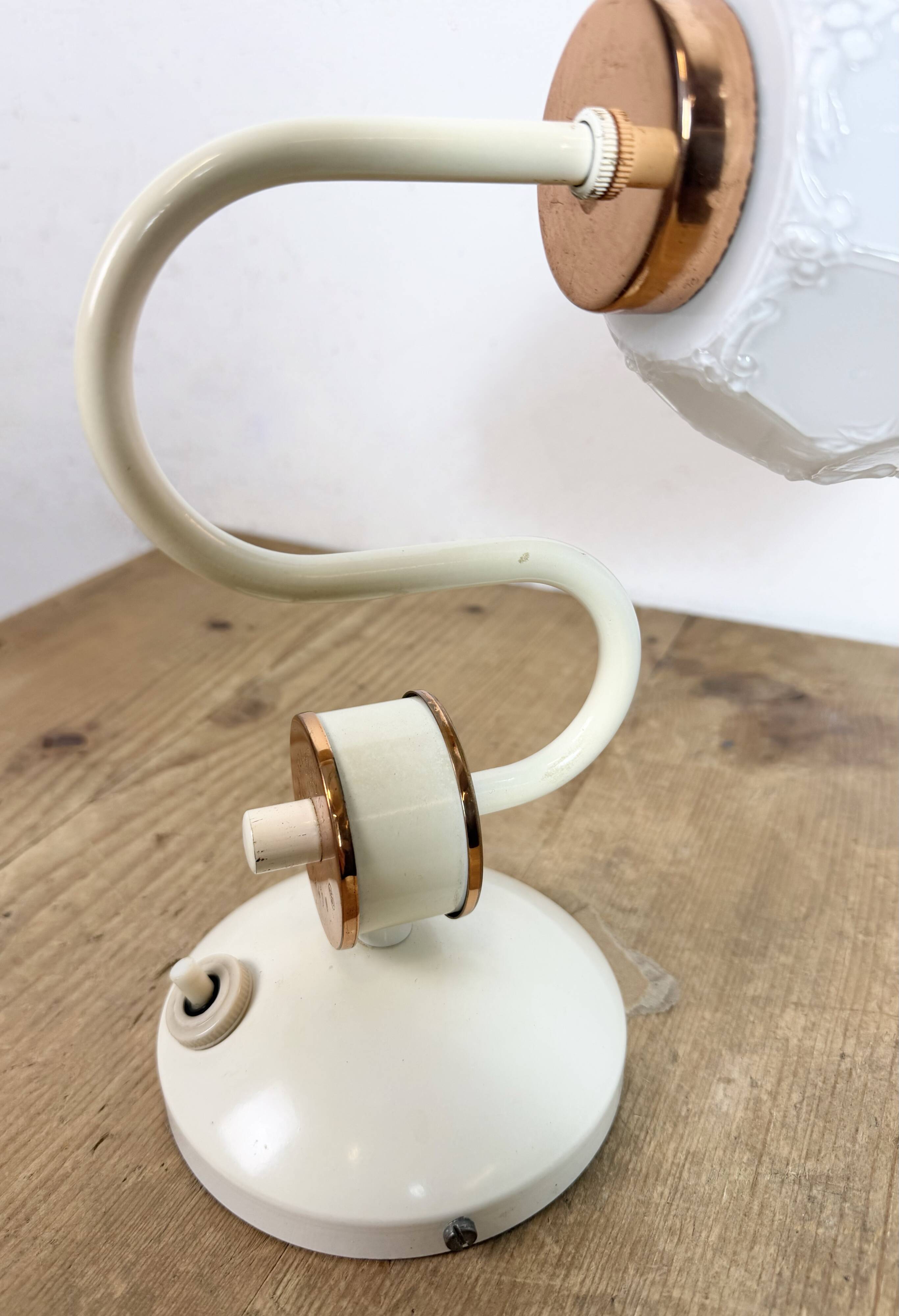 Vintage Wall Light with Milk Glass from Drukov, 1960s