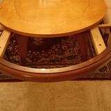 Poplar wood table with marquetry