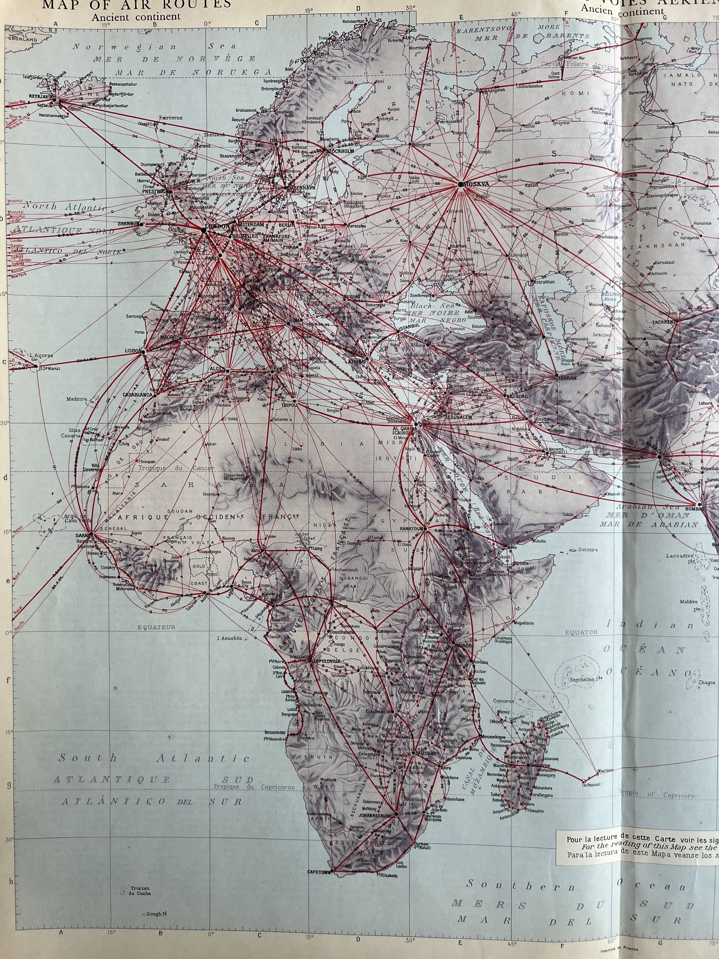 Old map of air routes — Ancient Continent