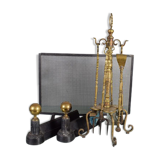 Accessories servant of chemine, chenet, by fire