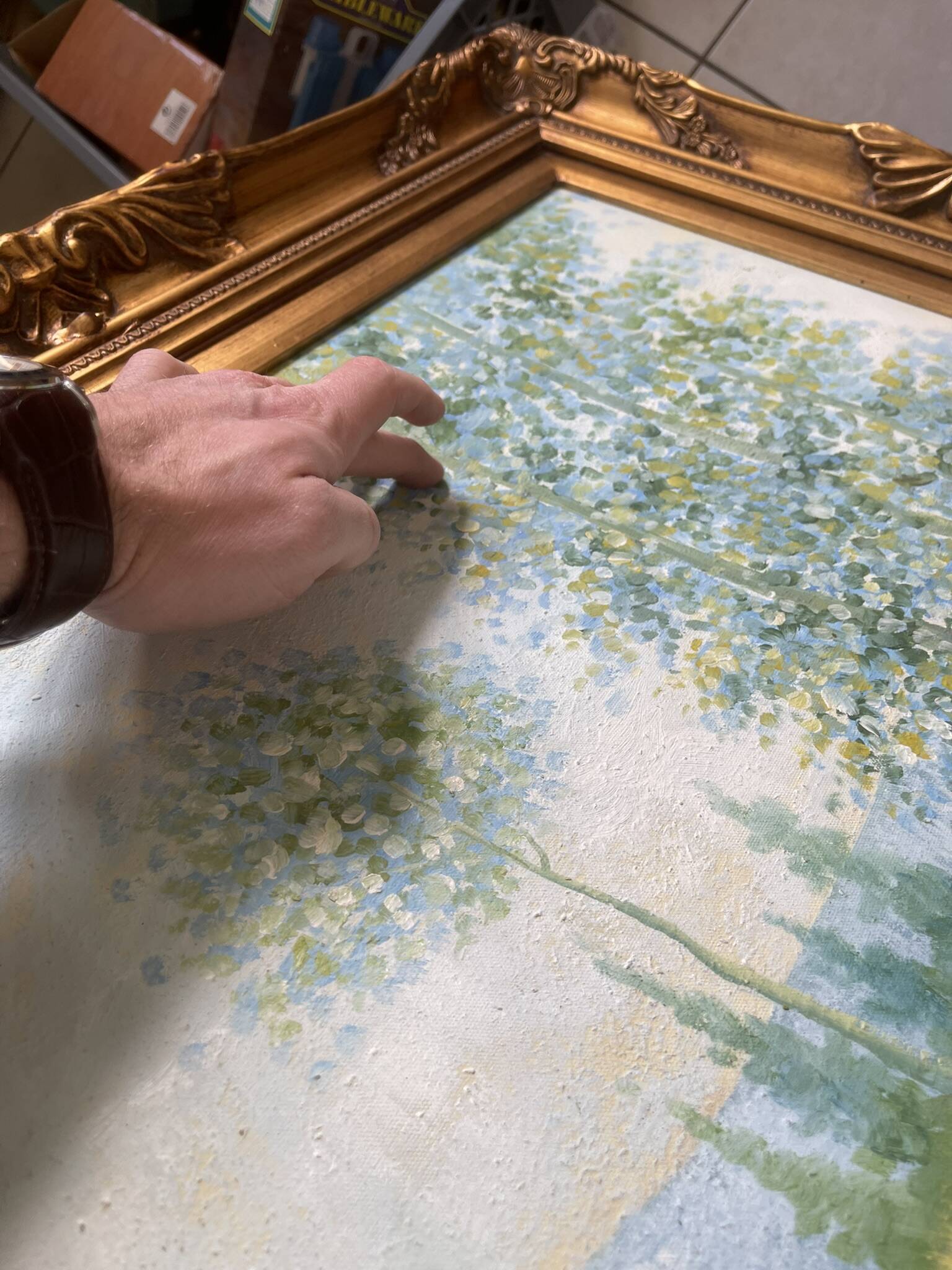 Old oil painting canvas reproduction fields in spring monet 80x70 s