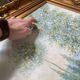 Old oil painting canvas reproduction fields in spring monet 80x70 s