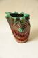 Vintage Shell Vase in Ceramic Barbotine - Green & Brown - 1970s