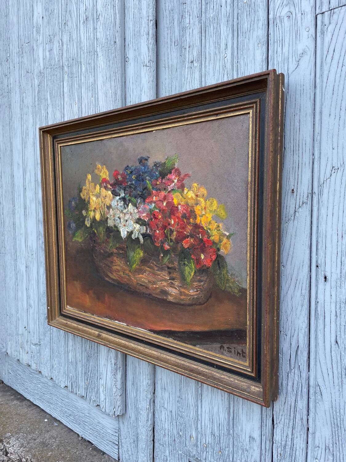 Oil painting on canvas, bouquet of flowers