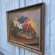 Peinture à l’huile sur toile , bouquet de fleurs