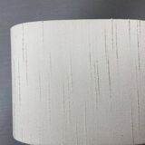 White ceramic table lamp with half lampshade