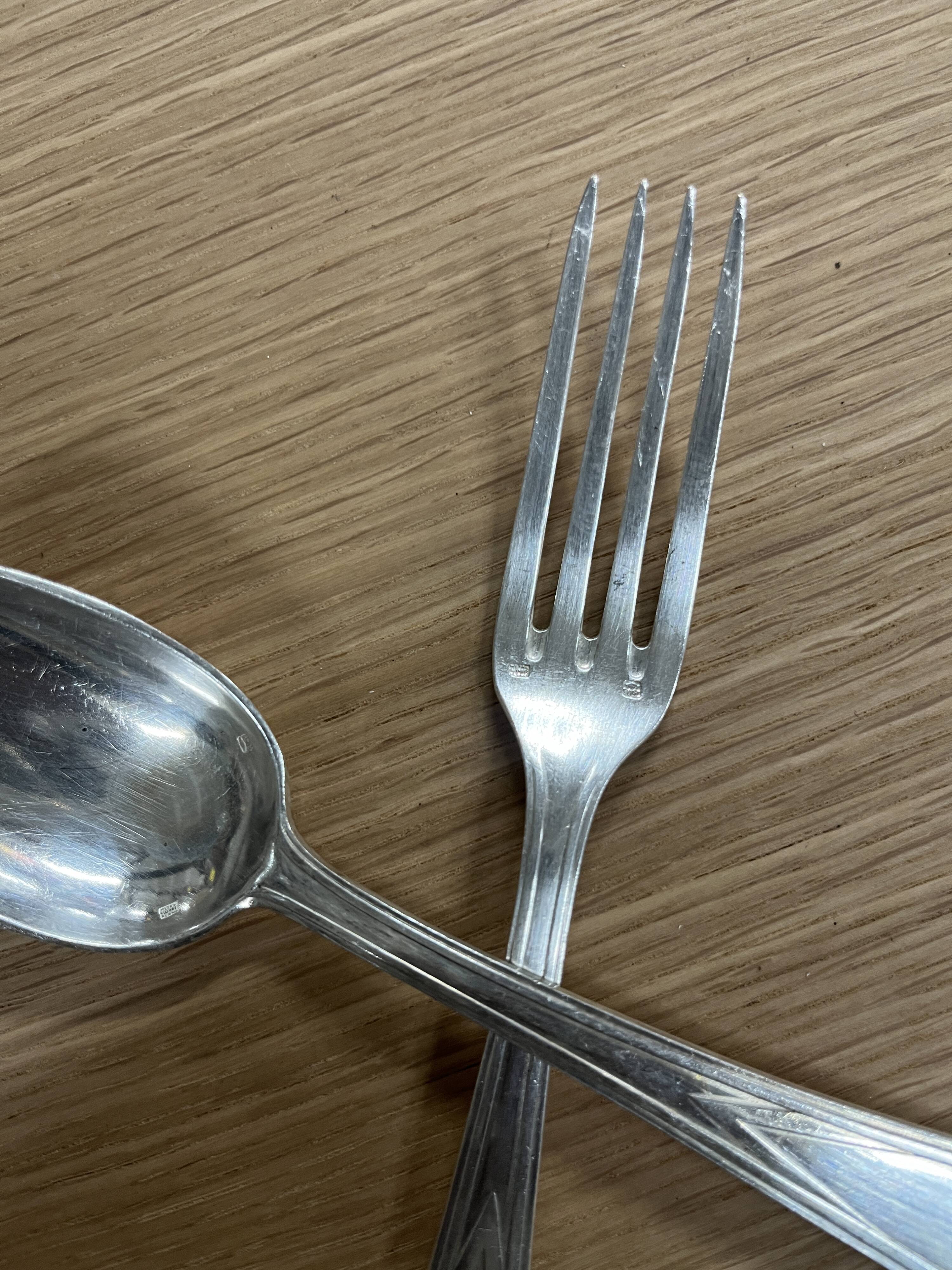 Art Deco silver-plated 25-piece dinner service