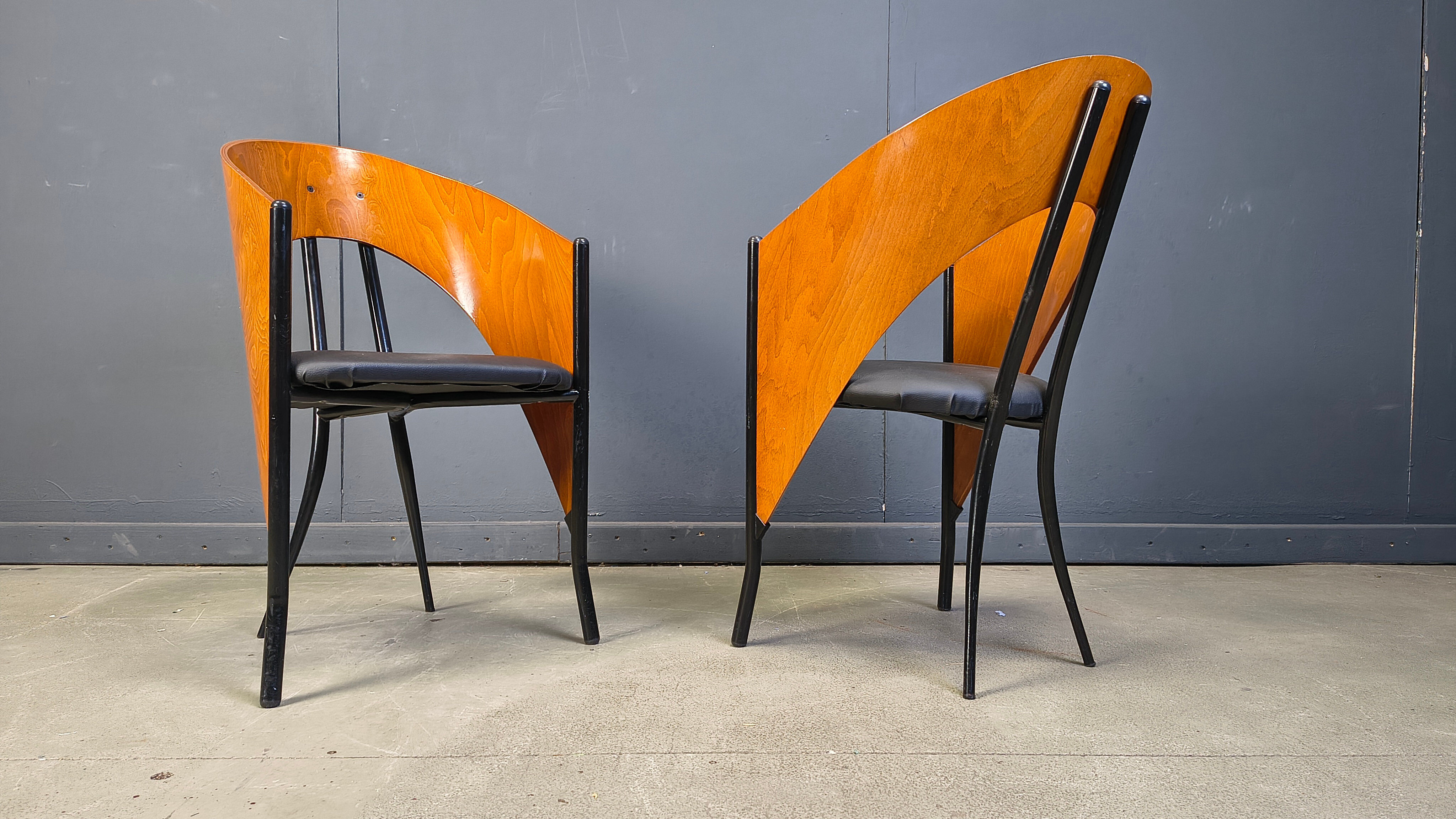 Postmodern Spanish dining chairs, 1980s - set of 4