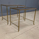 Brass faux bamboo nesting tables, 1960s