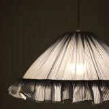 Conical suspension with fine stripes and Emilia "marina" shade.