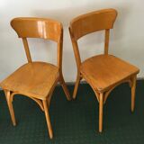 Pair of chaises bistrot vintage wood