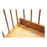 Folding wooden baby park on wheels, vintage park