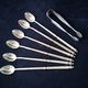 Set of 6 mazagran spoons and stainless steel sugar tongs