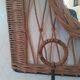 Rattan wall-mounted coat rack with mirror
