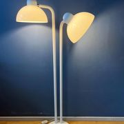 Lampadaire vintage en verre acrylique blanc style spatial