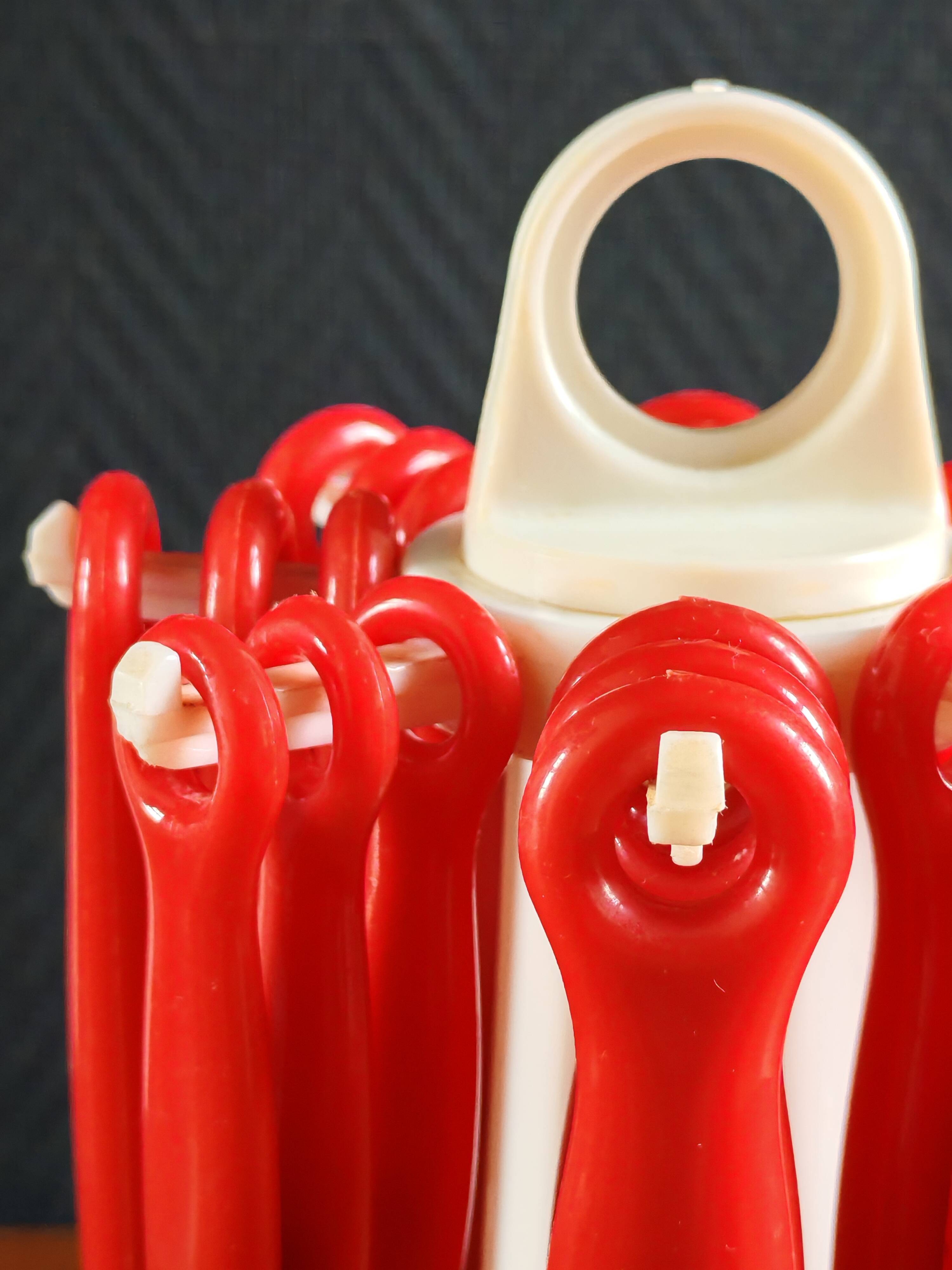 Vintage Pop Art Cutlery Set 1970s - 24 Pieces with Red Handles