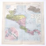 Vintage Central America map from 1950