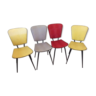 Lot de 4 chaises vintage 1960
