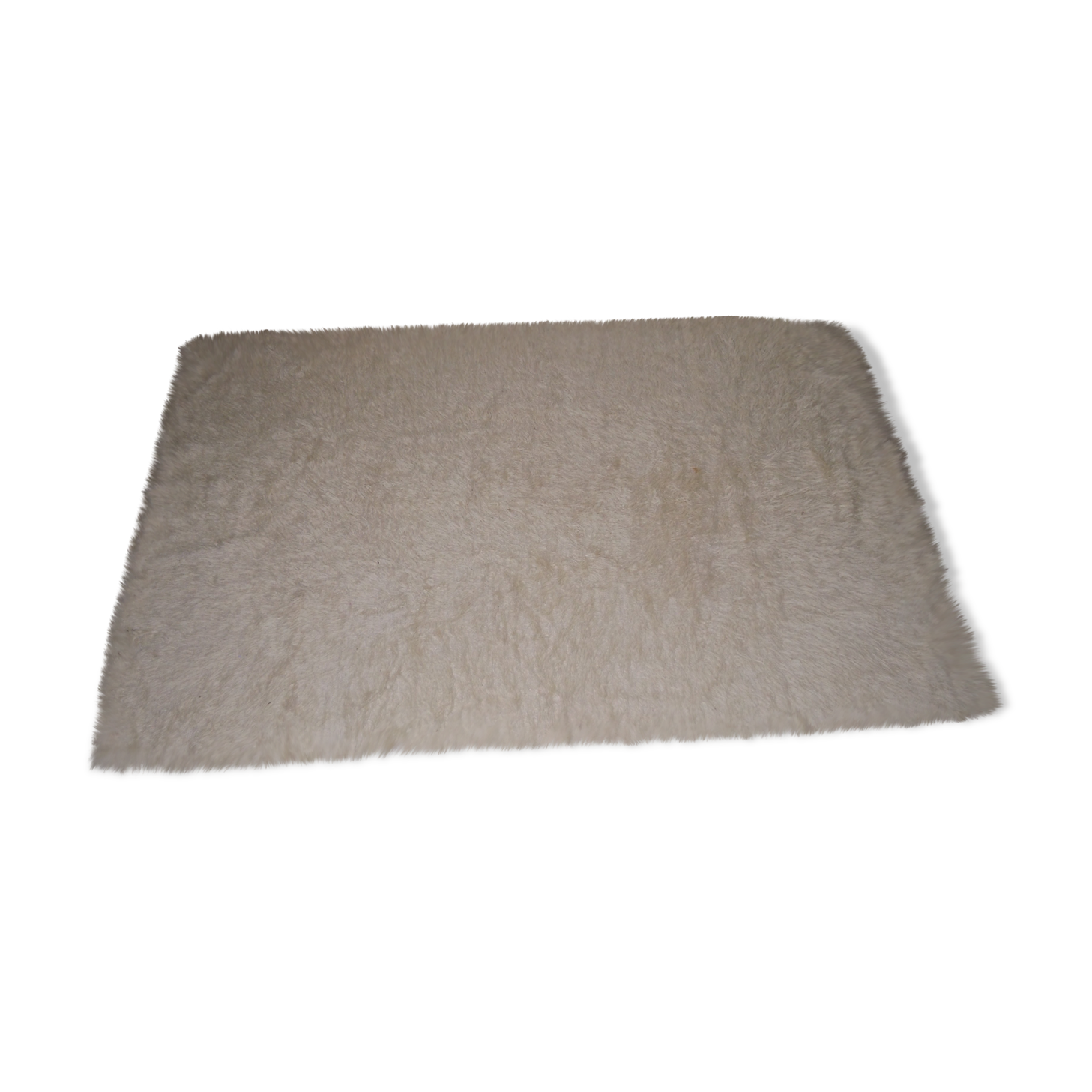 White Wool carpet Flokati 186x127 cm