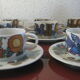 Acapulco Villeroy and Boch 8 cups and vintage saucers