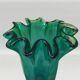 1970s Astonishing Emerald Green "Fazzoletto" Vase by Michielotto in Murano Glass. Made in Italy