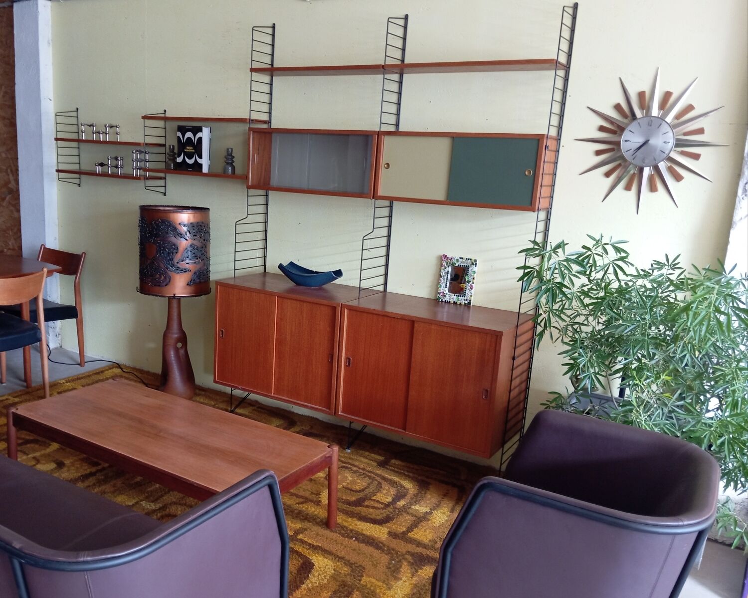 Scandinavian teak String shelf unit