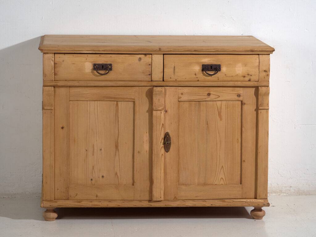 Antique pine buffet – European rustic furniture with drawers – circa 1900