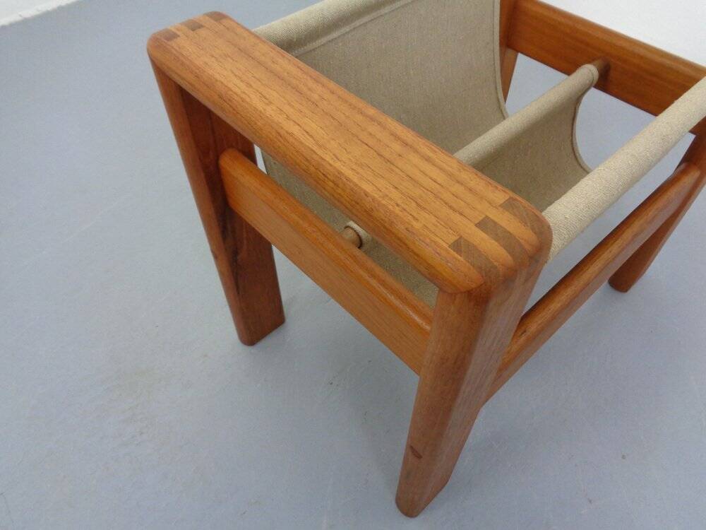 Danish Solid Teak Magazine Rack, 1960s
