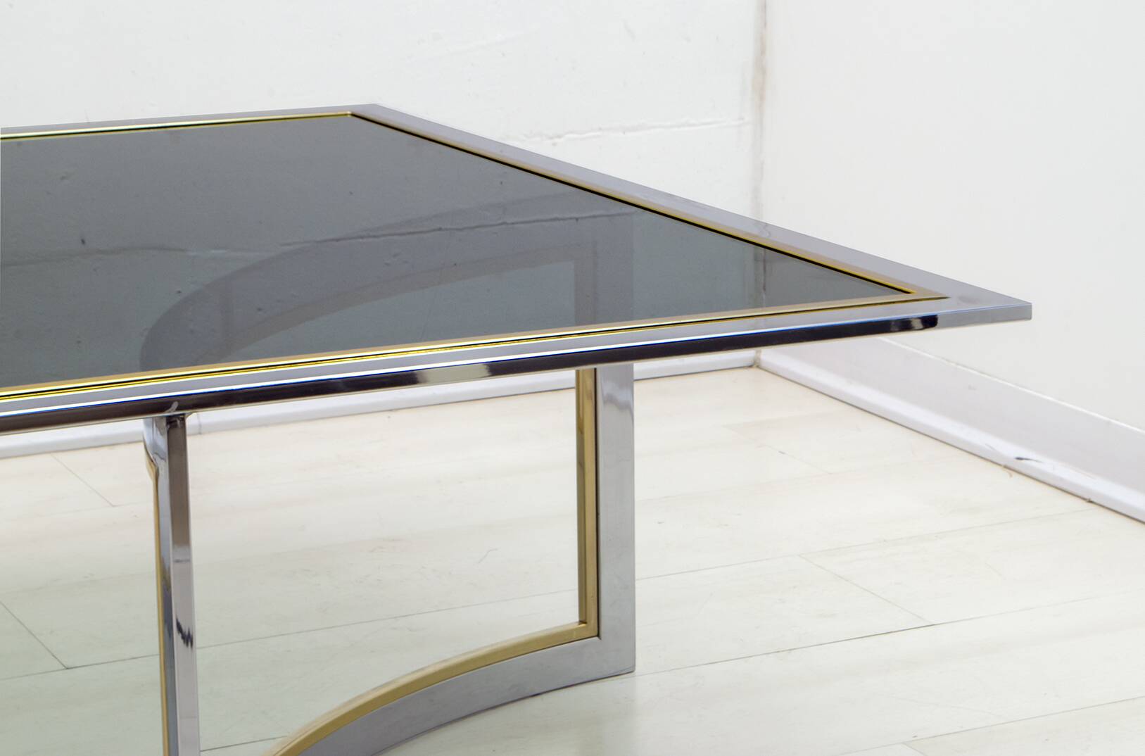 Mid-Century Modern Italian Chrome and Brass Coffee Table, 1970s