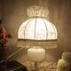 white bedside lamp with lace and opaline bohemian chic