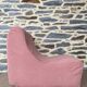 Vintage pink corduroy low chair