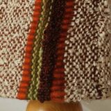 Vintage table lamp in wood and knitted wool