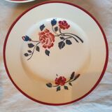 Service a gâteau en faience à decor floral