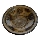 Plat creux artisanal motif cœurs années 1970